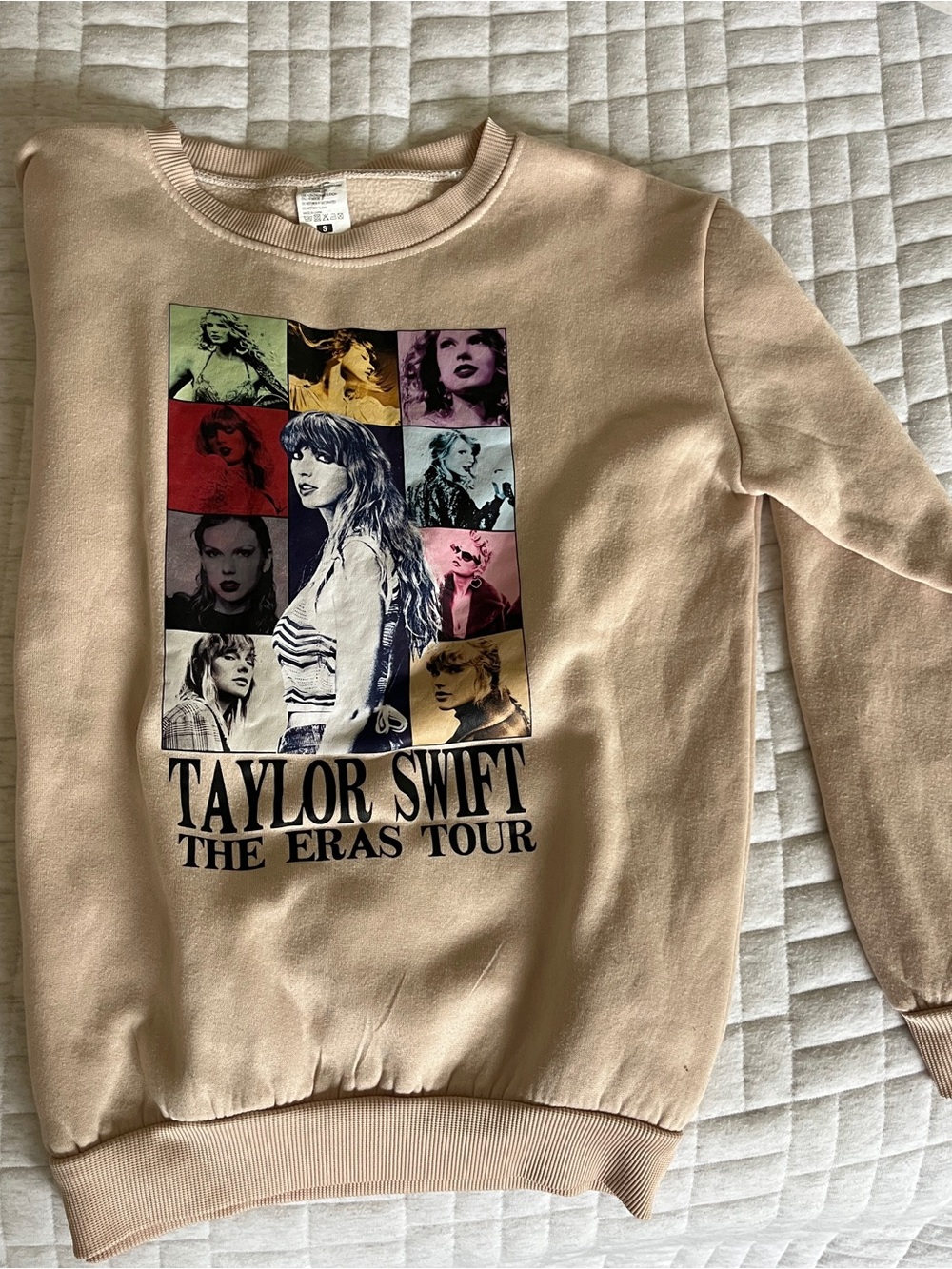 Beige Taylor Swift Eras Tour Graphic Crewneck Sweatshirt